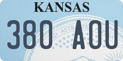KS license plate 380AOU