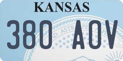KS license plate 380AOV