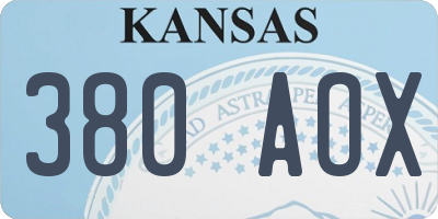 KS license plate 380AOX