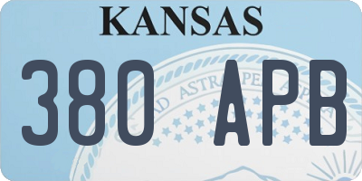 KS license plate 380APB
