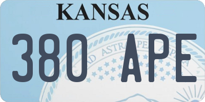 KS license plate 380APE