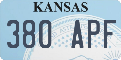 KS license plate 380APF
