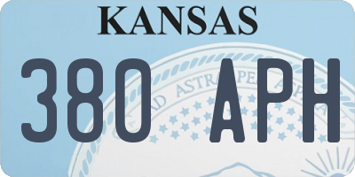 KS license plate 380APH