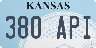 KS license plate 380API