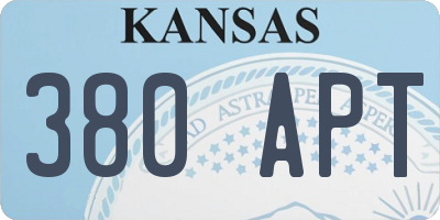 KS license plate 380APT