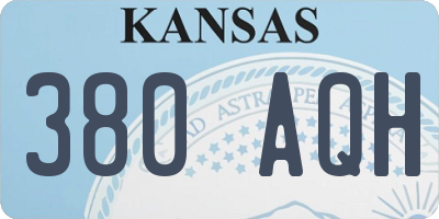 KS license plate 380AQH