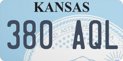 KS license plate 380AQL