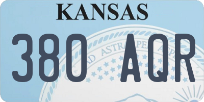 KS license plate 380AQR