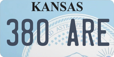 KS license plate 380ARE