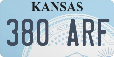 KS license plate 380ARF