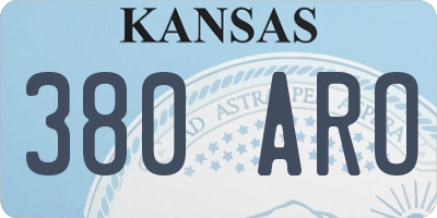 KS license plate 380ARO
