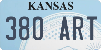 KS license plate 380ART