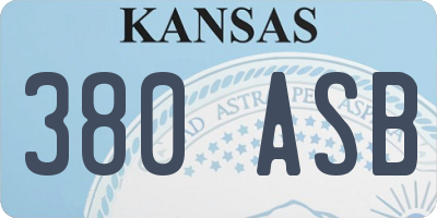 KS license plate 380ASB