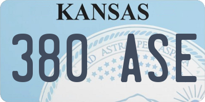 KS license plate 380ASE