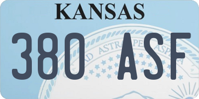 KS license plate 380ASF