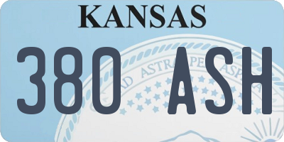 KS license plate 380ASH