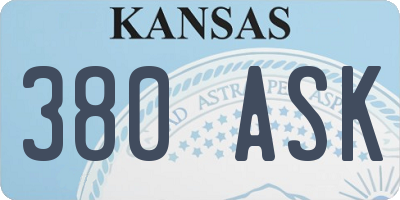 KS license plate 380ASK