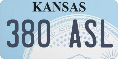 KS license plate 380ASL