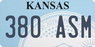 KS license plate 380ASM