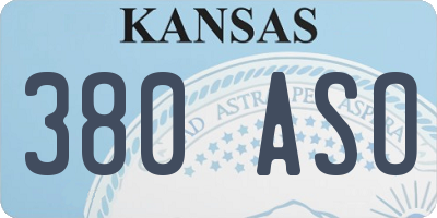 KS license plate 380ASO