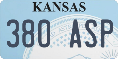 KS license plate 380ASP
