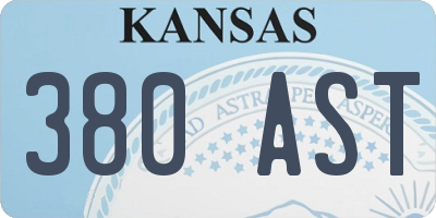 KS license plate 380AST