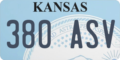 KS license plate 380ASV