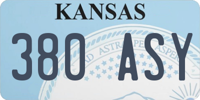 KS license plate 380ASY