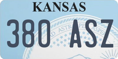 KS license plate 380ASZ