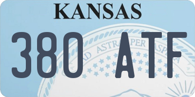 KS license plate 380ATF