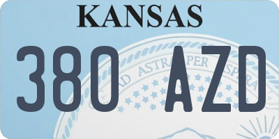 KS license plate 380AZD