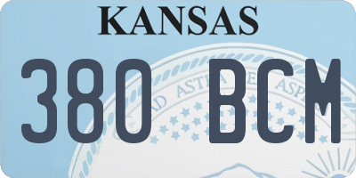 KS license plate 380BCM
