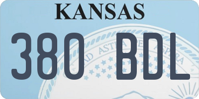 KS license plate 380BDL