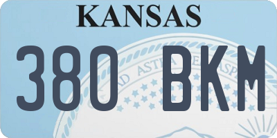 KS license plate 380BKM