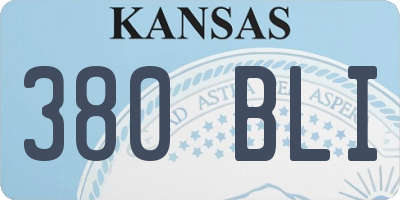 KS license plate 380BLI