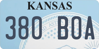 KS license plate 380BOA