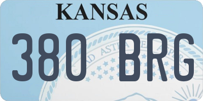 KS license plate 380BRG