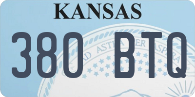 KS license plate 380BTQ
