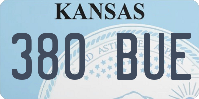 KS license plate 380BUE