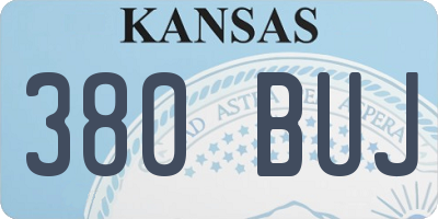 KS license plate 380BUJ