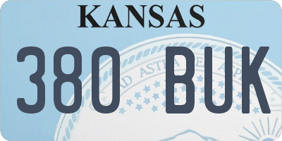 KS license plate 380BUK