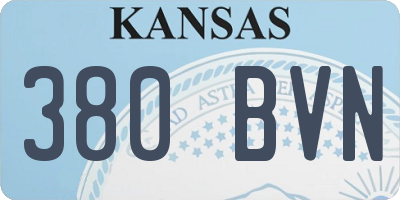 KS license plate 380BVN