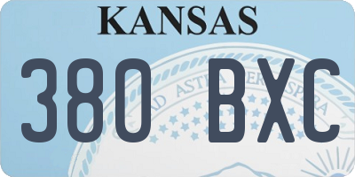 KS license plate 380BXC