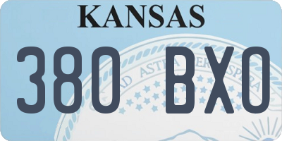 KS license plate 380BXO