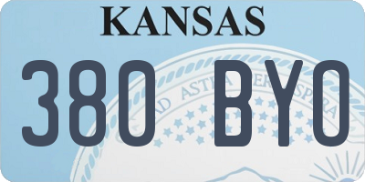 KS license plate 380BYO