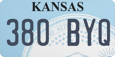 KS license plate 380BYQ