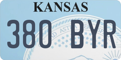 KS license plate 380BYR