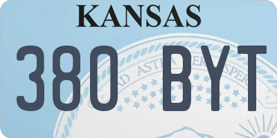 KS license plate 380BYT