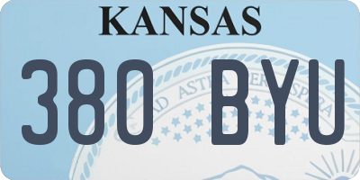 KS license plate 380BYU