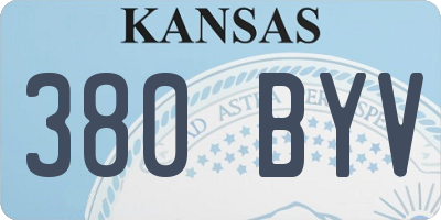 KS license plate 380BYV